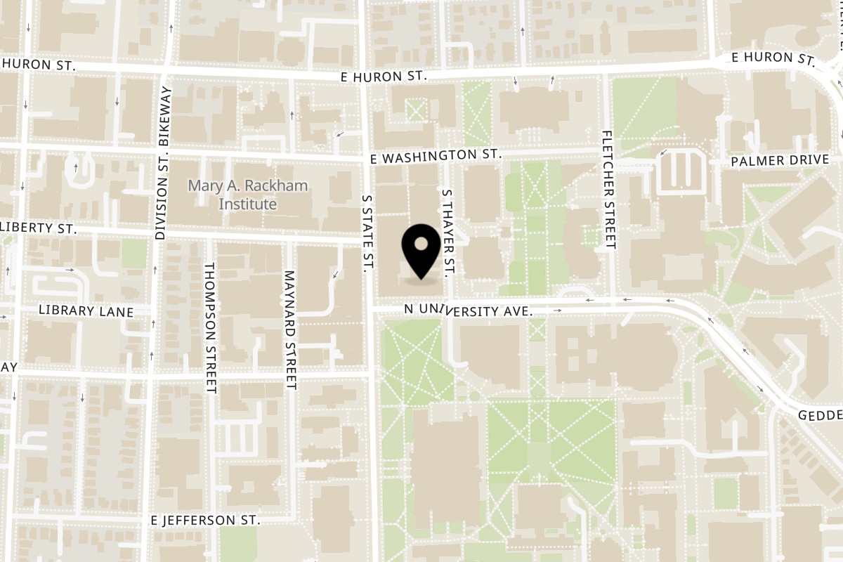 Map showing the location of Hola Seoul on 715 N University Ave in Ann Arbor